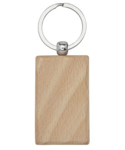 Alternative view of Gian rechteckiger Schlüsselanhänger aus Buchenholz natur