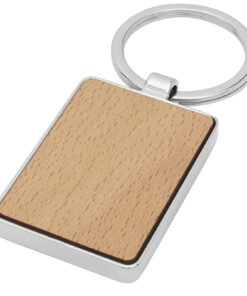 Mauro rechteckiger Schlüsselanhänger aus Buchenholz