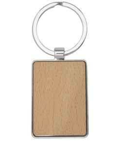 Alternative view of Mauro rechteckiger Schlüsselanhänger aus Buchenholz natur