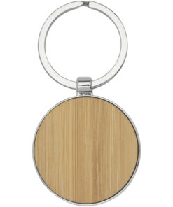 Alternative view of Nino runder Schlüsselanhänger aus Bambus natur