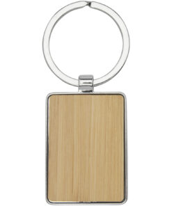 Alternative view of Neta rechteckiger Schlüsselanhänger aus Bambus natur
