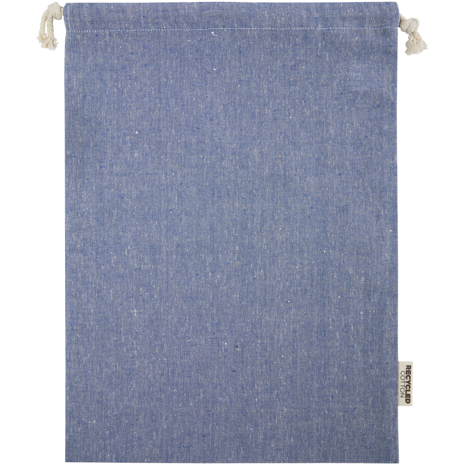 Pheebs 150 g/m² GRS Zuziehbeutel aus Recyclingbaumwolle groß 4 l heather blau 5 Pheebs 150 g/m² GRS Zuziehbeutel aus Recyclingbaumwolle groß 4 l heather blau – Bild 3