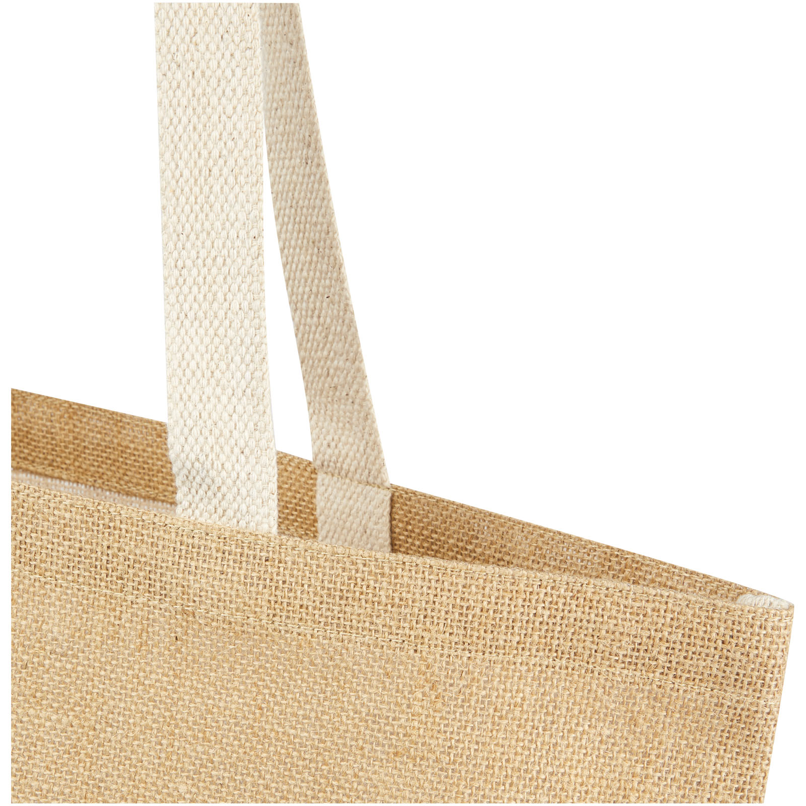 Juta 300 g/m² Jute Tragetasche 12 L natur / weiss 5 Juta 300 g/m² Jute Tragetasche 12 L natur / weiss – Bild 3