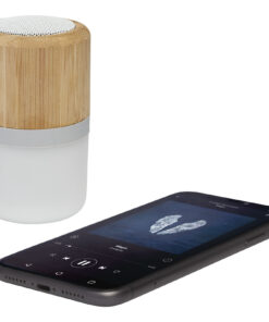Aurea Bluetooth® Lautsprecher aus Bambus mit Licht natur 12 12415171 E2