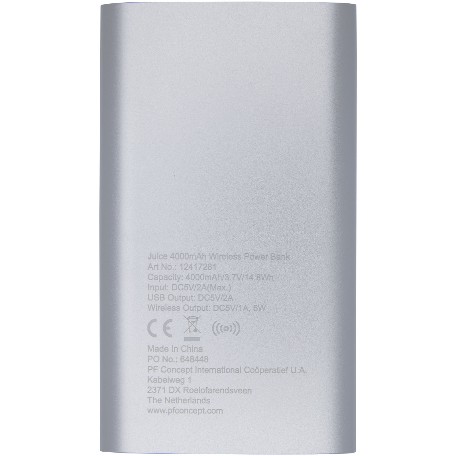 Juice 4000 mAh kabellose Powerbank silber 5 Juice 4000 mAh kabellose Powerbank silber – Bild 3