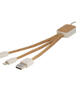 Bates Weizenstroh und Kork 3-in-1 Ladekabel