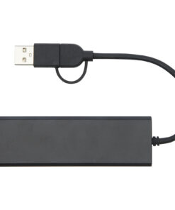 Alternative view of Rise USB 2.0 Hub aus recyceltem RCS Aluminium schwarz