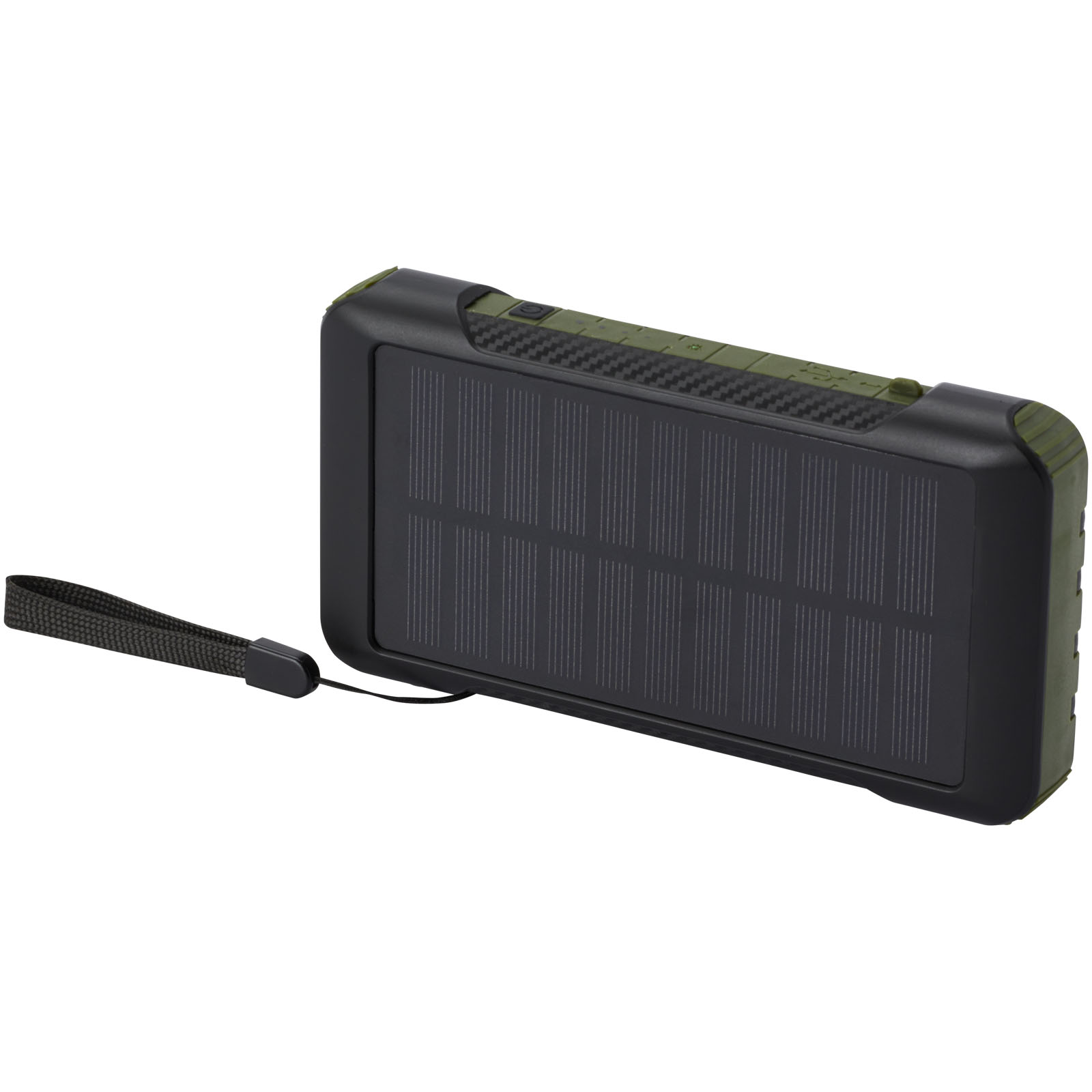 Soldy 10.000 mAh Solardynamo-Powerbank aus recyceltem GRS Kunststoff armeegrün 3 Soldy 10.000 mAh Solardynamo-Powerbank aus recyceltem GRS Kunststoff