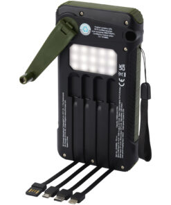 Soldy 10.000 mAh Solardynamo-Powerbank aus recyceltem GRS Kunststoff armeegrün 12 12434664 E1