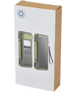 Soldy 10.000 mAh Solardynamo-Powerbank aus recyceltem GRS Kunststoff armeegrün 14 12434664 P1