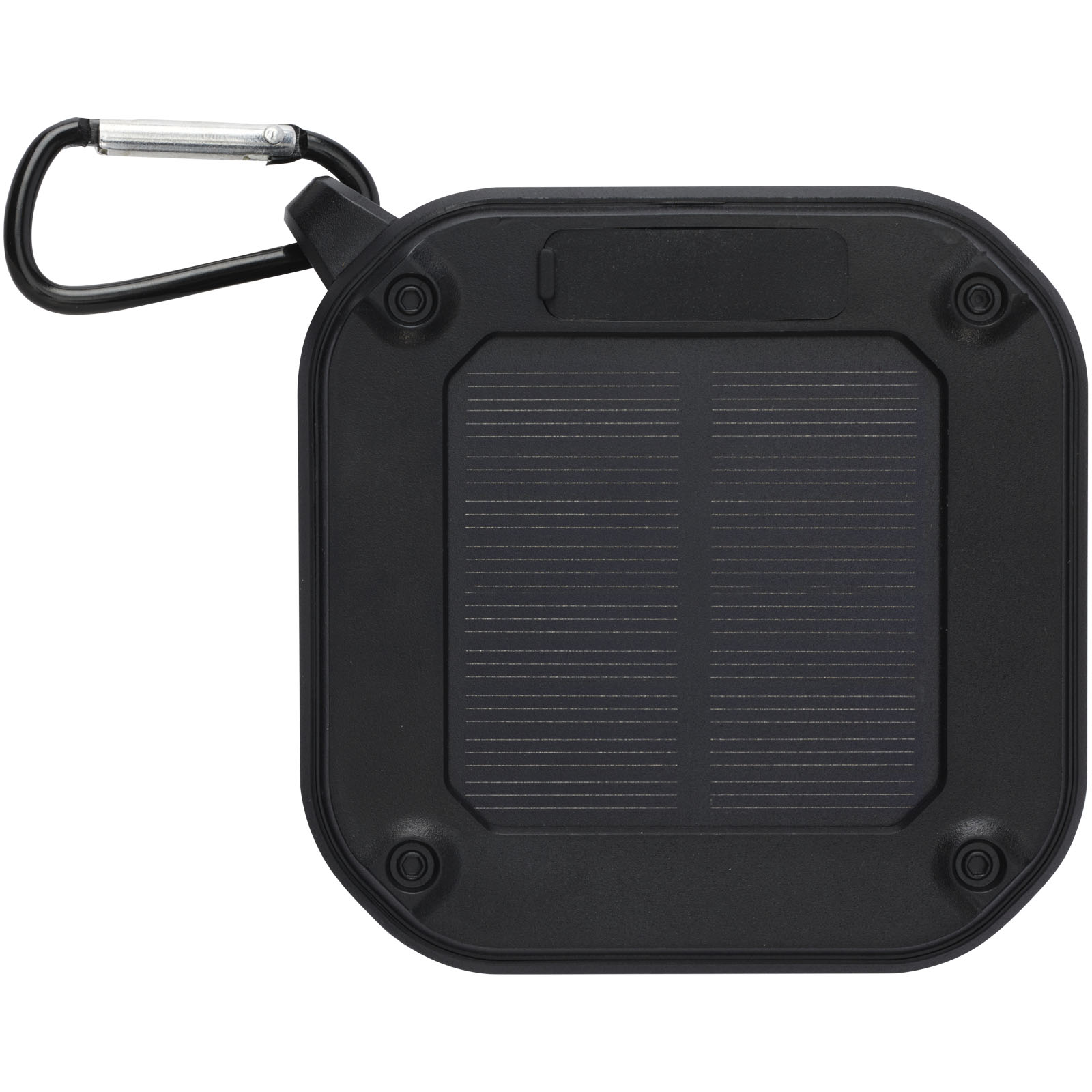 Solo 3W IPX5 Solar Bluetooth®-Lautsprecher aus recyceltem RCS Kunststoff mit Karabinerhaken schwarz 5 Solo 3W IPX5 Solar Bluetooth®-Lautsprecher aus recyceltem RCS Kunststoff mit Karabinerhaken schwarz – Bild 3