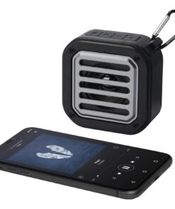 Solo 3W IPX5 Solar Bluetooth®-Lautsprecher aus recyceltem RCS Kunststoff mit Karabinerhaken schwarz 12 12434790 E1