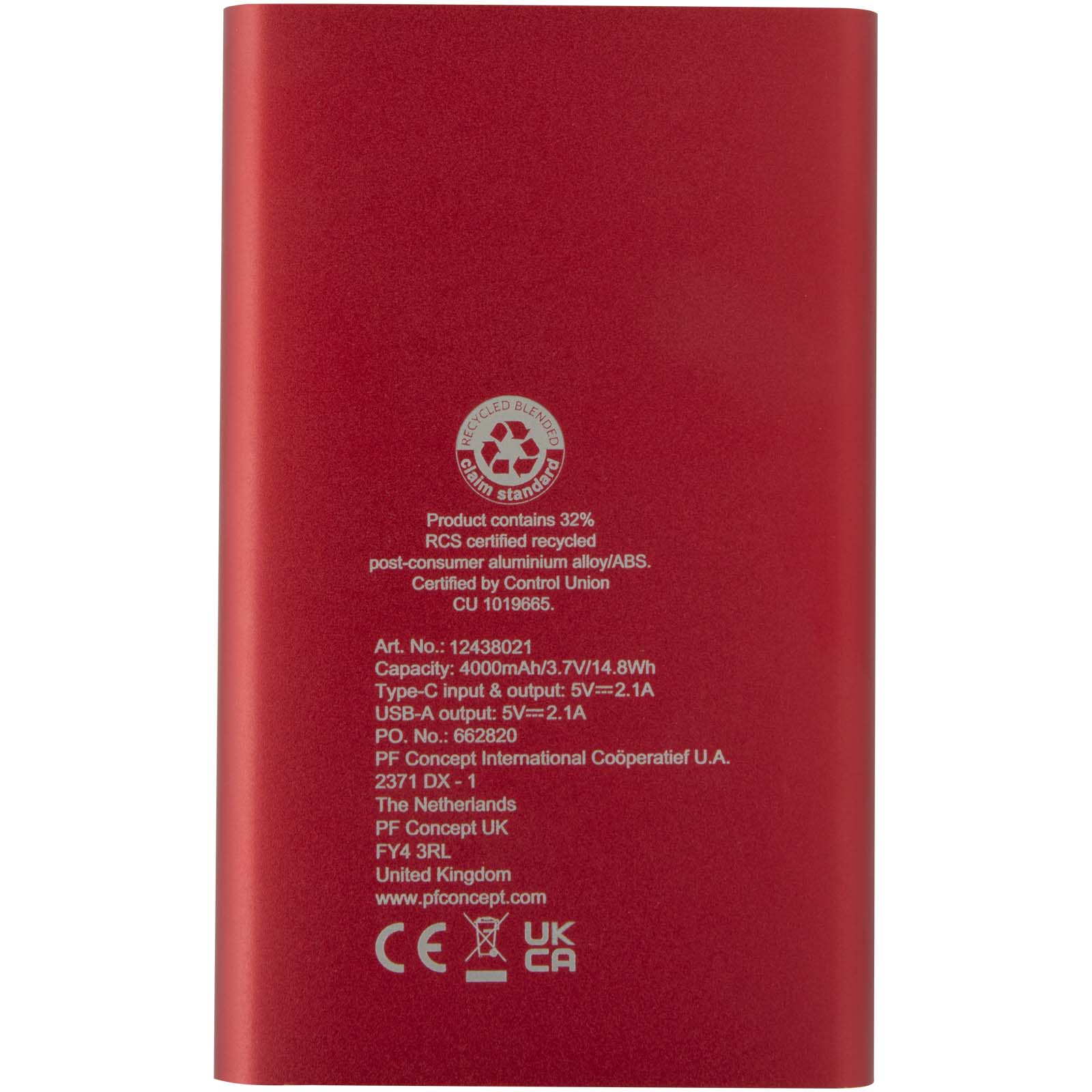 Pep 4000 mAh Type-C Powerbank aus recyceltem Aluminium 5 Pep 4000 mAh Type-C Powerbank aus recyceltem Aluminium – Bild 3