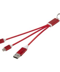 Metal 4-in-1 Ladekabel aus recyceltem Aluminium mit Schlüsselanhänger