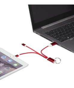 Metal 4-in-1 Ladekabel aus recyceltem Aluminium mit Schlüsselanhänger 9 12438221 E1