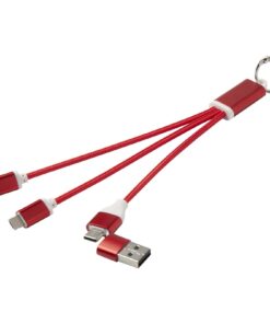 Metal 4-in-1 Ladekabel aus recyceltem Aluminium mit Schlüsselanhänger 11 12438221 E3