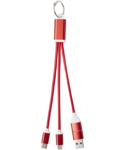 Alternative view of Metal 4-in-1 Ladekabel aus recyceltem Aluminium mit Schlüsselanhänger