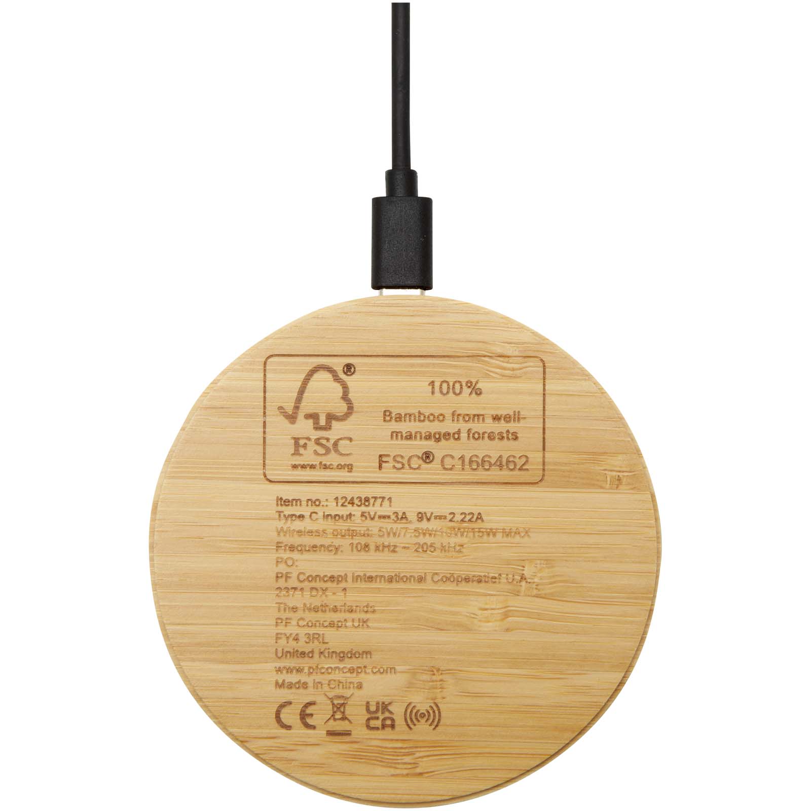 Essence 15W kabelloses Ladepad aus Bambus holz 5 Essence 15W kabelloses Ladepad aus Bambus holz – Bild 3