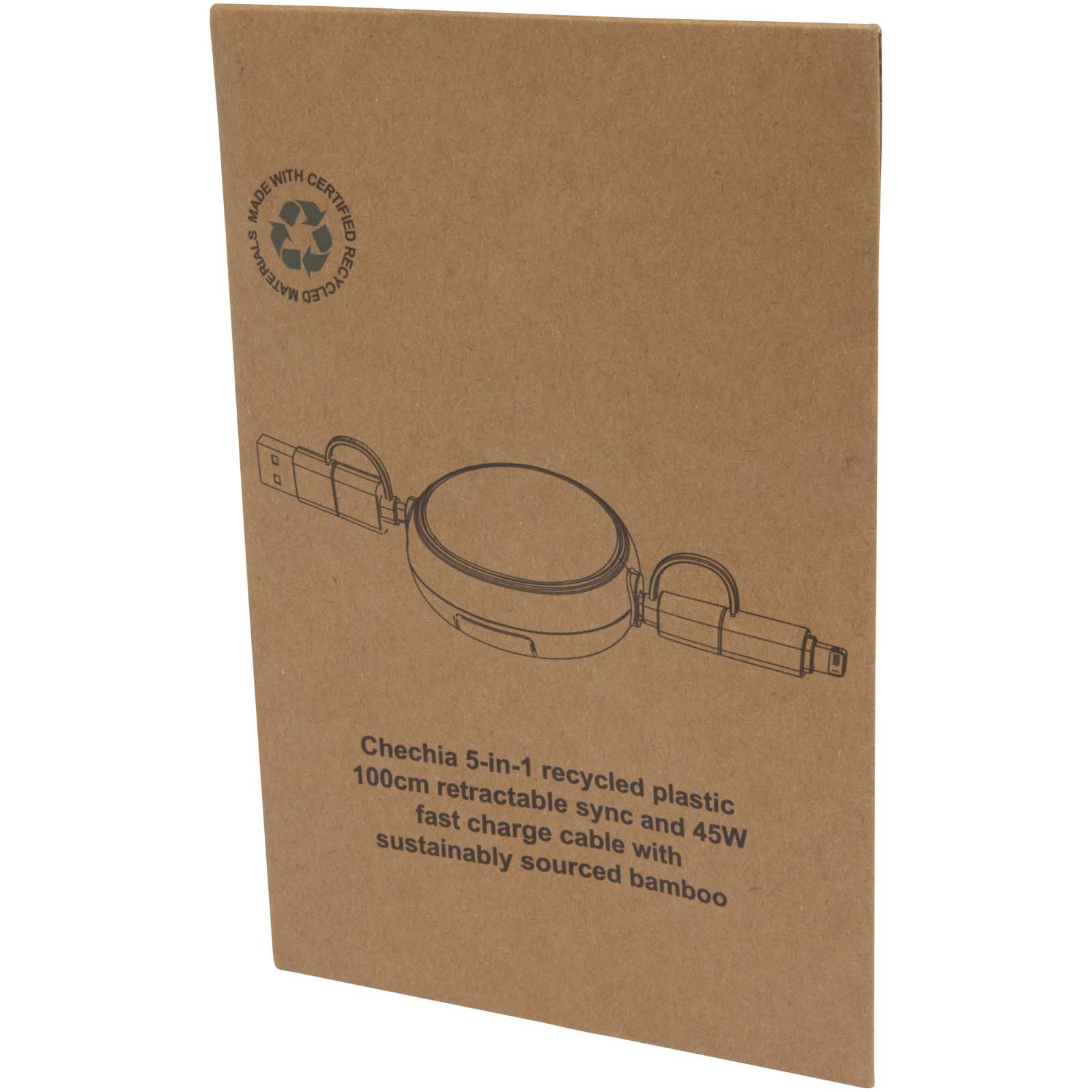 Chechia 100cm 5-in-1 Kabel aus recyceltem Kunststoff, einziehbar, für Datenübertragung und 45W Schnellladung mit Bambusdetail 9 Chechia 100cm 5-in-1 Kabel aus recyceltem Kunststoff, einziehbar, für Datenübertragung und 45W Schnellladung mit Bambusdetail – Bild 7