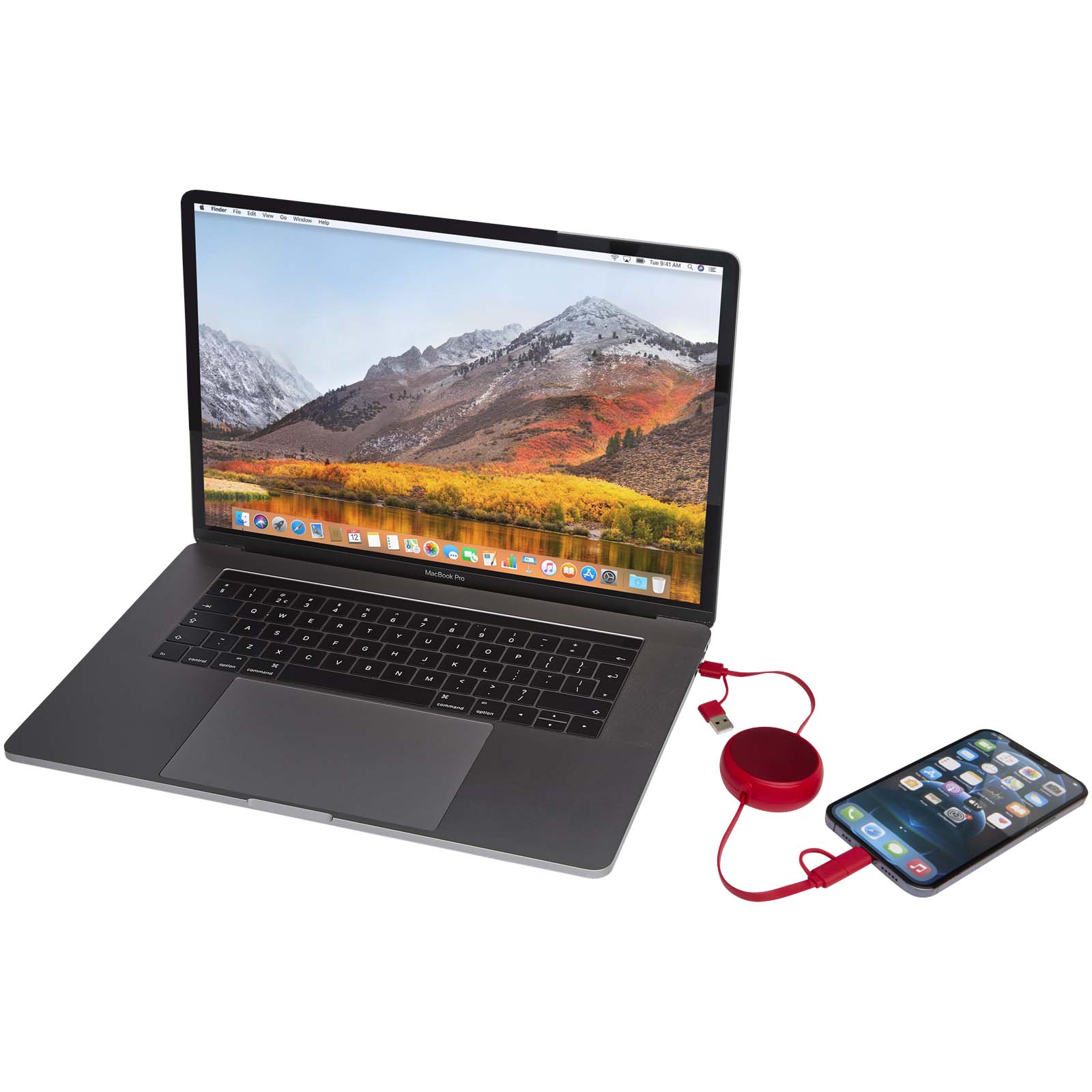 Alasia 100 cm 5-in-1 Kabel aus recyceltem Kunststoff und Aluminium, einziehbar, für Datenübertragung und mit 45W Schnellladun 8 Alasia 100 cm 5-in-1 Kabel aus recyceltem Kunststoff und Aluminium, einziehbar, für Datenübertragung und mit 45W Schnellladun – Bild 6