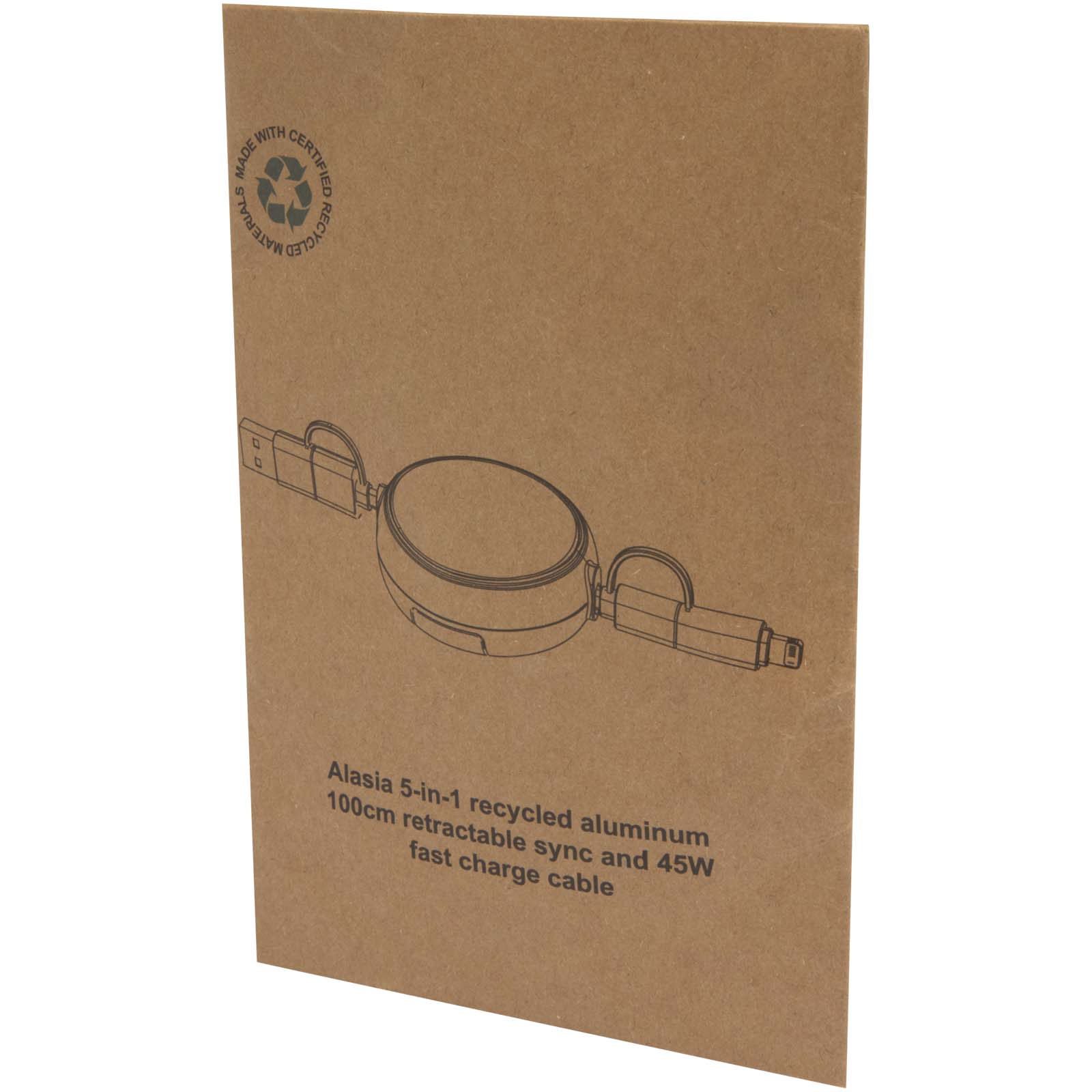 Alasia 100 cm 5-in-1 Kabel aus recyceltem Kunststoff und Aluminium, einziehbar, für Datenübertragung und mit 45W Schnellladun 9 Alasia 100 cm 5-in-1 Kabel aus recyceltem Kunststoff und Aluminium, einziehbar, für Datenübertragung und mit 45W Schnellladun – Bild 7