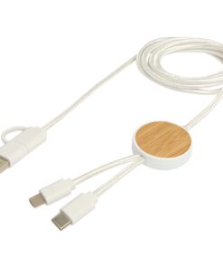 Chechia 150 cm 5-in-1 Kabel aus recyceltem Kunststoff für Datenübertragung und 27W Schnellladung mit Bambusdetails 12 12442201 E1