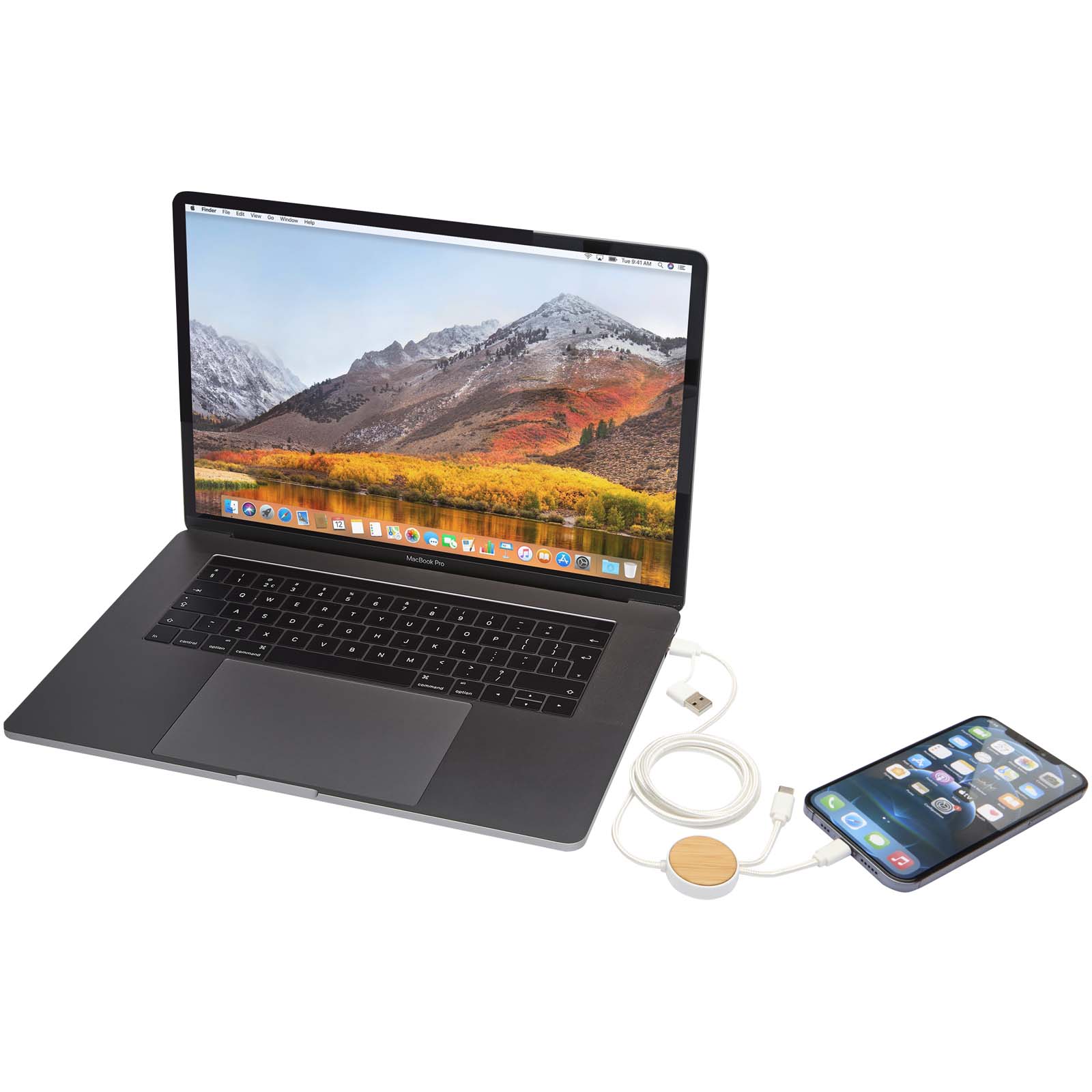 Chechia 150 cm 5-in-1 Kabel aus recyceltem Kunststoff für Datenübertragung und 27W Schnellladung mit Bambusdetails 8 Chechia 150 cm 5-in-1 Kabel aus recyceltem Kunststoff für Datenübertragung und 27W Schnellladung mit Bambusdetails – Bild 6