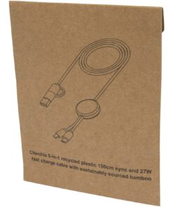 Chechia 150 cm 5-in-1 Kabel aus recyceltem Kunststoff für Datenübertragung und 27W Schnellladung mit Bambusdetails 15 12442201 P1