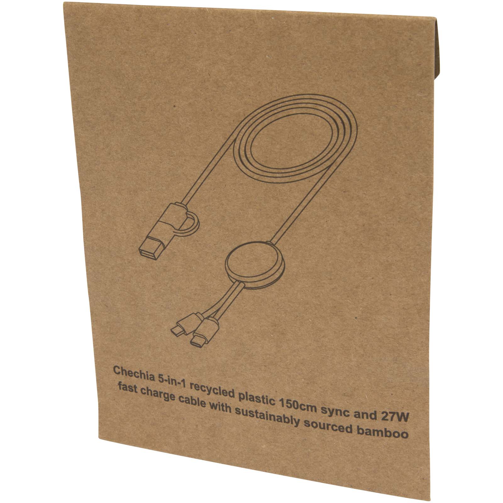 Chechia 150 cm 5-in-1 Kabel aus recyceltem Kunststoff für Datenübertragung und 27W Schnellladung mit Bambusdetails 9 Chechia 150 cm 5-in-1 Kabel aus recyceltem Kunststoff für Datenübertragung und 27W Schnellladung mit Bambusdetails – Bild 7