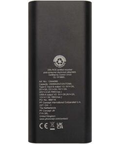 Acamar 70 W 20.000 mAh Laptop Powerbank aus recyceltem Aluminium schwarz 13 12444090 B1