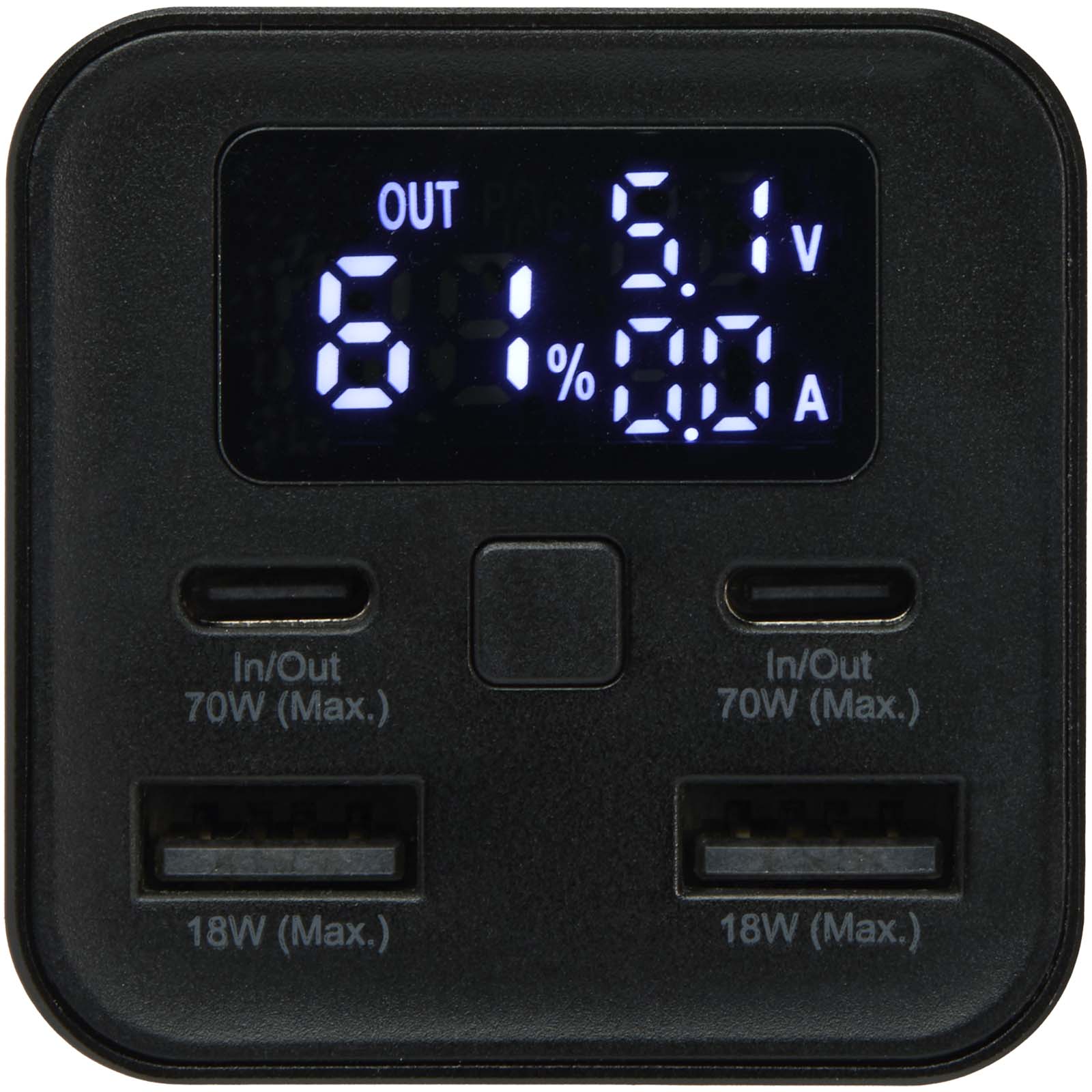 Acamar 70 W 20.000 mAh Laptop Powerbank aus recyceltem Aluminium schwarz 9 Acamar 70 W 20.000 mAh Laptop Powerbank aus recyceltem Aluminium schwarz – Bild 7