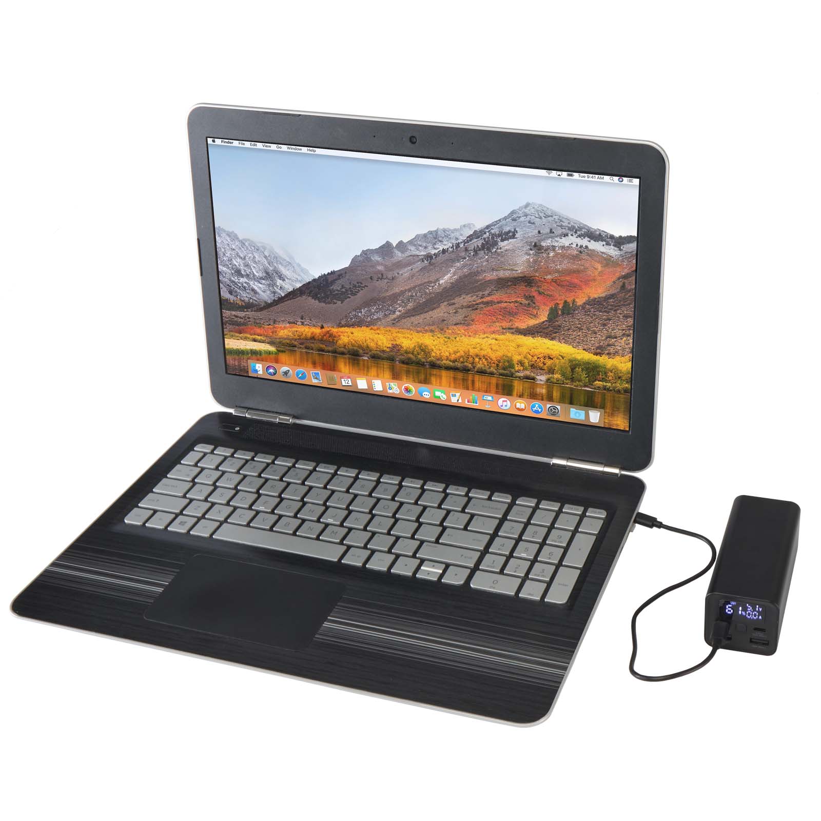 Acamar 70 W 20.000 mAh Laptop Powerbank aus recyceltem Aluminium schwarz 7 Acamar 70 W 20.000 mAh Laptop Powerbank aus recyceltem Aluminium schwarz – Bild 5