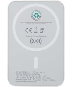 Acrab 15 W 5.000 mAh magnetische kabellose Powerbank mit 20 W PD aus recyceltem Kunststoff 11 12444101 B1