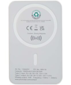 Acrab 15 W 10.000 mAh magnetische kabellose Powerbank mit 20 W PD aus recyceltem Kunststoff 11 12444201 B1