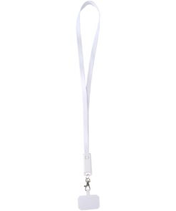 Alternative view of Franz 5 in 1 Lanyard Kabel aus recyceltem Kunststoff für Smartphones mit integrierter Datensynchronisierung und 65 W Schnelll