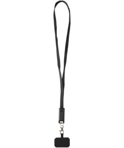 Franz 5 in 1 Lanyard Kabel aus recyceltem Kunststoff für Smartphones mit integrierter Datensynchronisierung und 65 W Schnelll