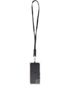 Alternative view of Franz 5 in 1 Lanyard Kabel aus recyceltem Kunststoff für Smartphones mit integrierter Datensynchronisierung und 65 W Schnelll