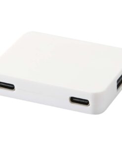 Gaia 4 Port USB Hub mit USB-A- und Typ-C-Ausgang und zwei Eingängen aus recyceltem Kunststoff