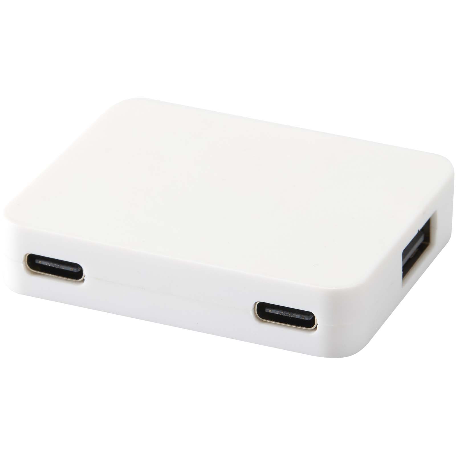 Gaia 4 Port USB Hub mit USB-A- und Typ-C-Ausgang und zwei Eingängen aus recyceltem Kunststoff 3 Gaia 4 Port USB Hub mit USB-A- und Typ-C-Ausgang und zwei Eingängen aus recyceltem Kunststoff