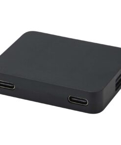 Gaia 4 Port USB Hub mit USB-A- und Typ-C-Ausgang und zwei Eingängen aus recyceltem Kunststoff