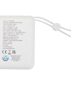 Acrux 35 W 10.000 mAh Tablet Powerbank mit integriertem Typ-C-Kabel aus recyceltem Kunststoff 12 12445001 B1