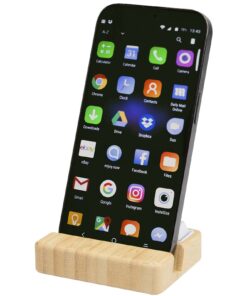 Algol Smartphonehalterung  aus recyceltem Kunststoff mit Fidget-Toy mit Bambusdetails