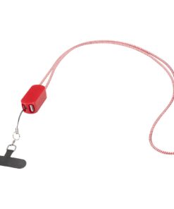 Alternative view of Anser Smartphone Lanyard aus recyceltem Kunststoff mit 27 W 5-in-1 integriertem Kabel