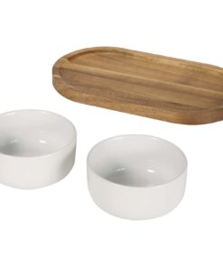 Noa Set aus Holztablett und Keramik- Servierschalen weiss 7 12640501 E1