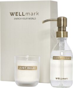Wellmark Discovery 250 ml Handseifenspender und 150 g Duftkerze im Set