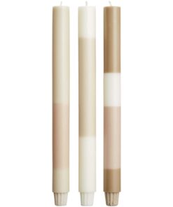 Alternative view of Originalhome Kerzen im Streifendesign – 3er-Set offwhite