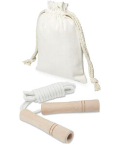 Denise Holz-Springseil im Baumwollbeutel