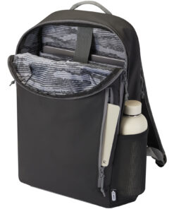 Aqua wasserabweisender 15" Laptop-Rucksack aus GRS Recyclingmaterial 21 L schwarz 14 13004390 E2