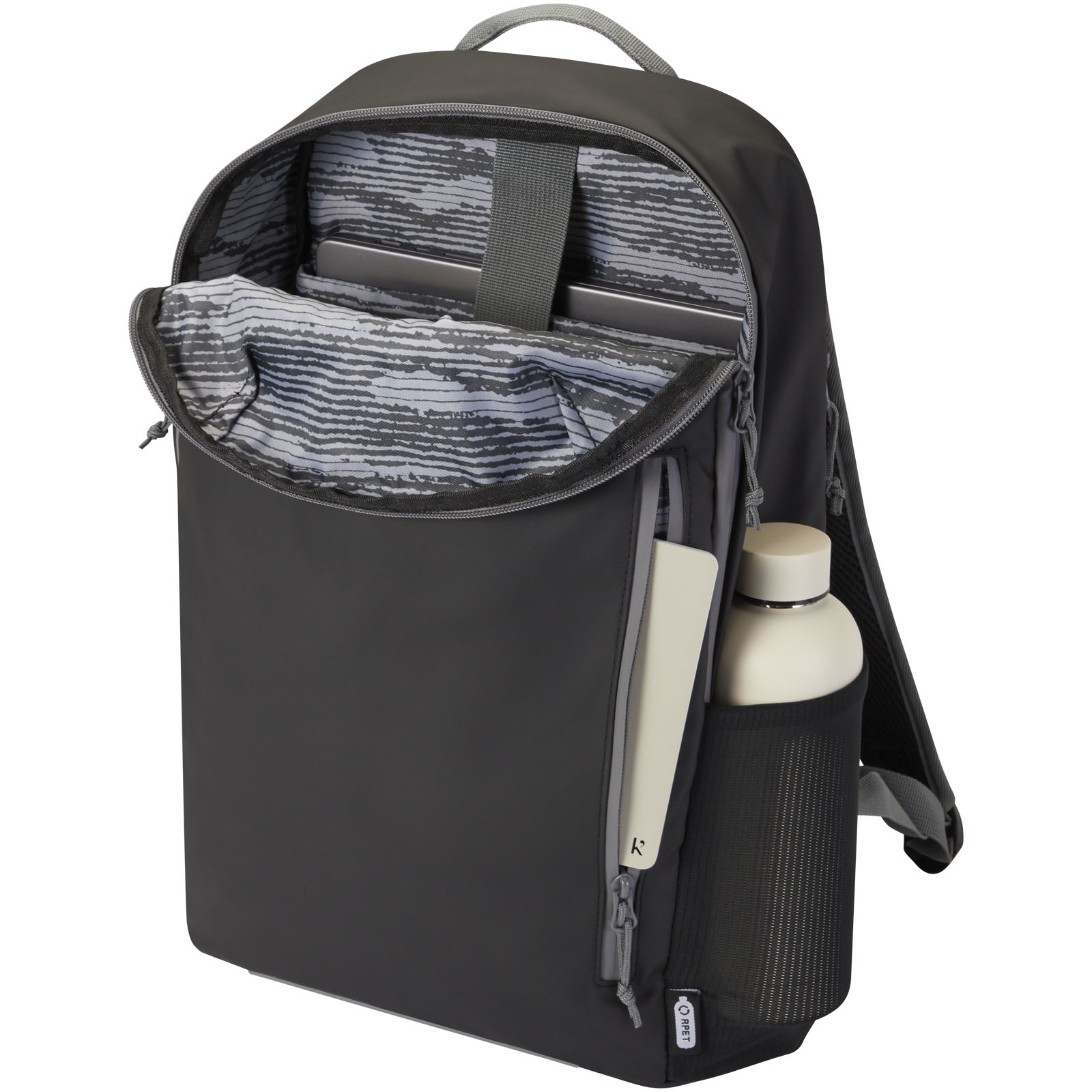 Aqua wasserabweisender 15" Laptop-Rucksack aus GRS Recyclingmaterial 21 L schwarz 7 Aqua wasserabweisender 15" Laptop-Rucksack aus GRS Recyclingmaterial 21 L schwarz – Bild 5