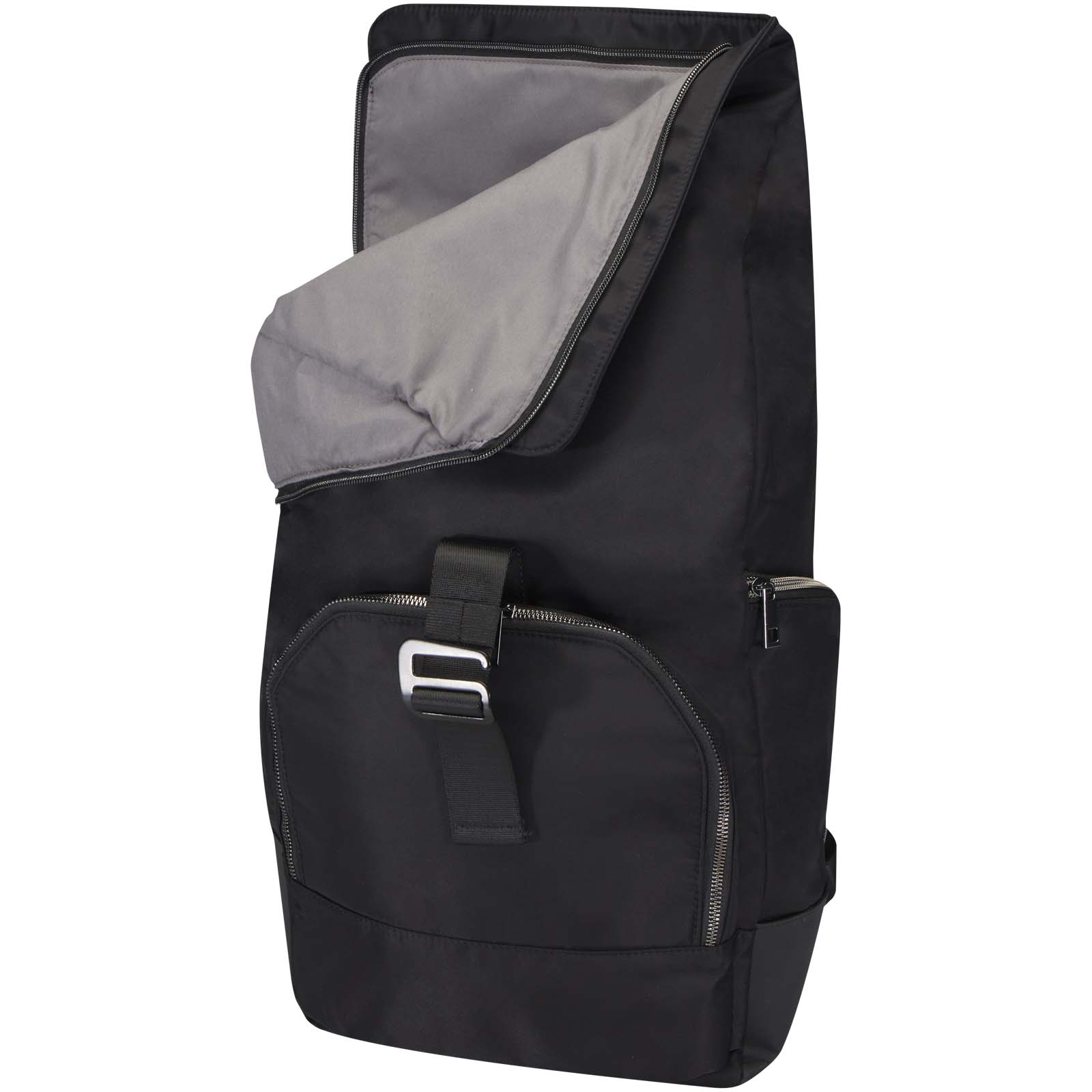 Rhine 15" Rolltop-Rucksack aus recyceltem GRS-Material 18 L schwarz 6 Rhine 15" Rolltop-Rucksack aus recyceltem GRS-Material 18 L schwarz – Bild 4